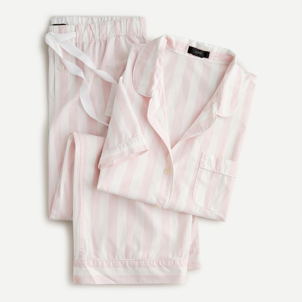 Women’s J. Crew Pink and White Short Sleeve Pajamas Medium